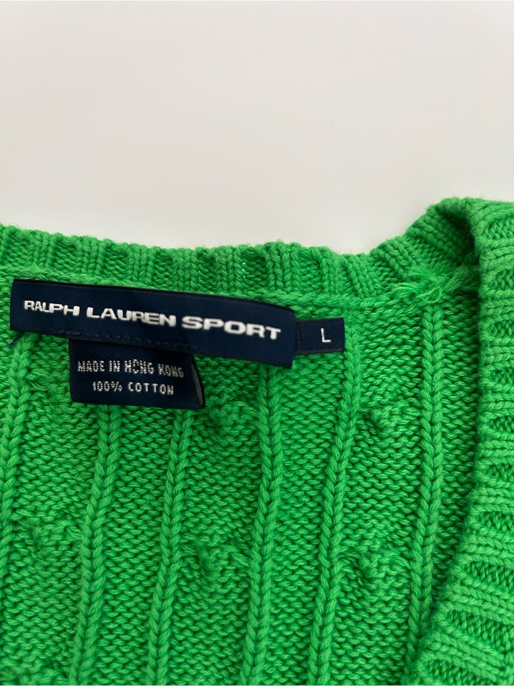 Vintage Ralph Lauren Sport Cable Knit V Neck Sweater
Green
Pink Pony
Hong Kong
L - Picture 5 of 10